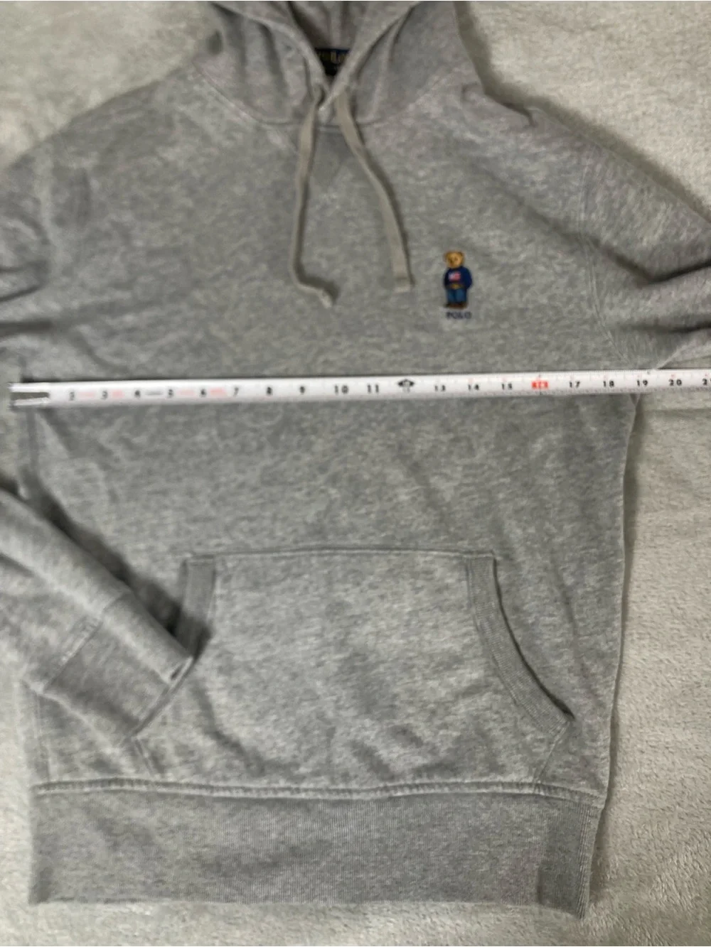 Polo Ralph Lauren Polo Bear USA Hoodie Grey Jersey Graphic Mens S/P urban Style